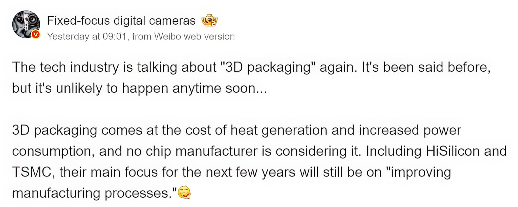 TSMC và Huawei tạm dừng giấc mơ chip 3D trên smartphone