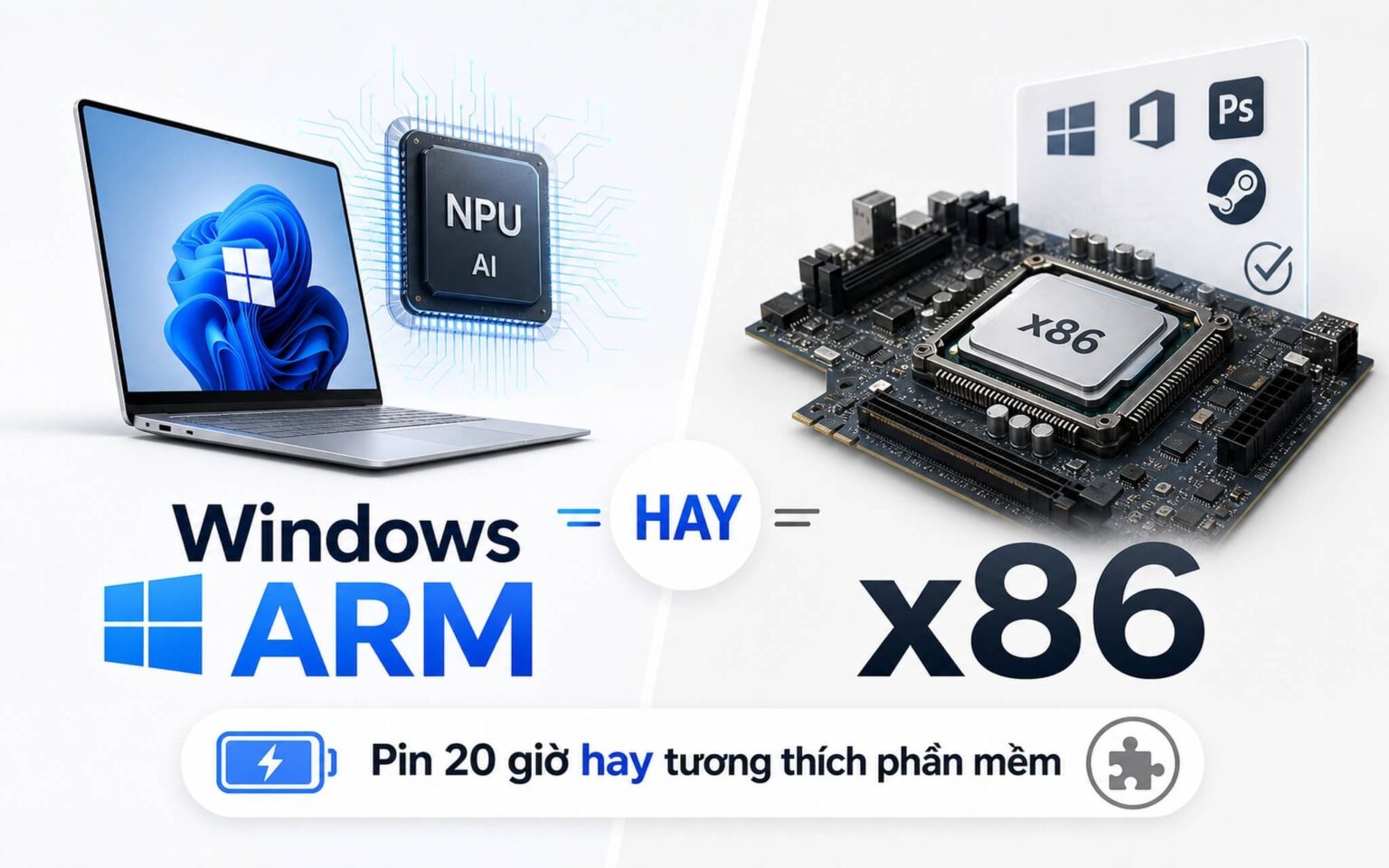 Windows ARM hay x86: chọn pin 20 giờ hay tương thích phần mềm?