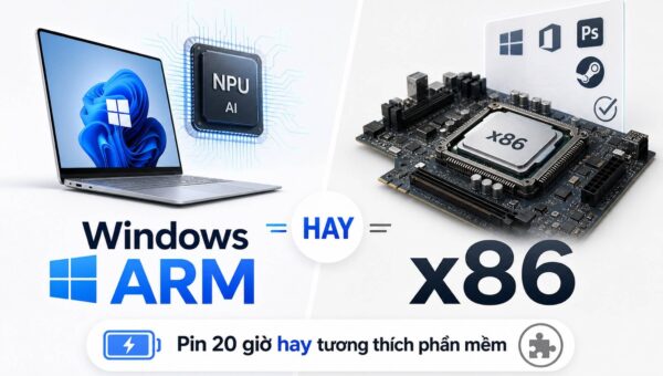 Windows ARM hay x86: chọn pin 20 giờ hay tương thích phần mềm?