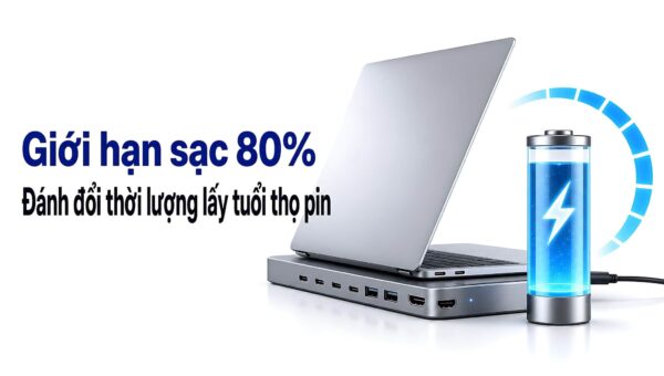 Giới hạn sạc 80% cho laptop: Đánh đổi thời lượng lấy tuổi thọ pin