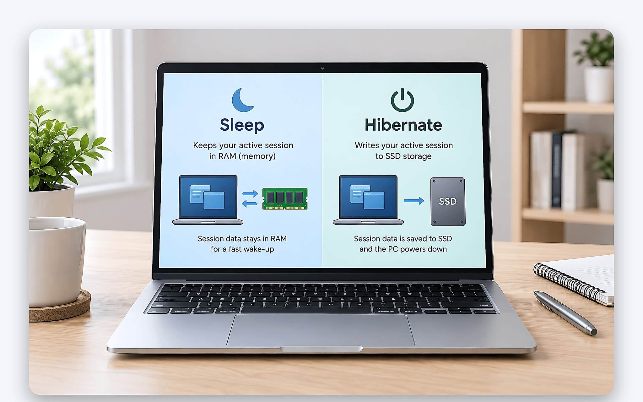 Cơ chế lưu trữ phiên làm việc của Sleep và Hibernate